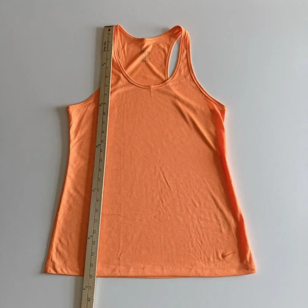Nike DRI FIT Womens Size M Bright Orange Racerback Athletic Tank Gym Workout Top